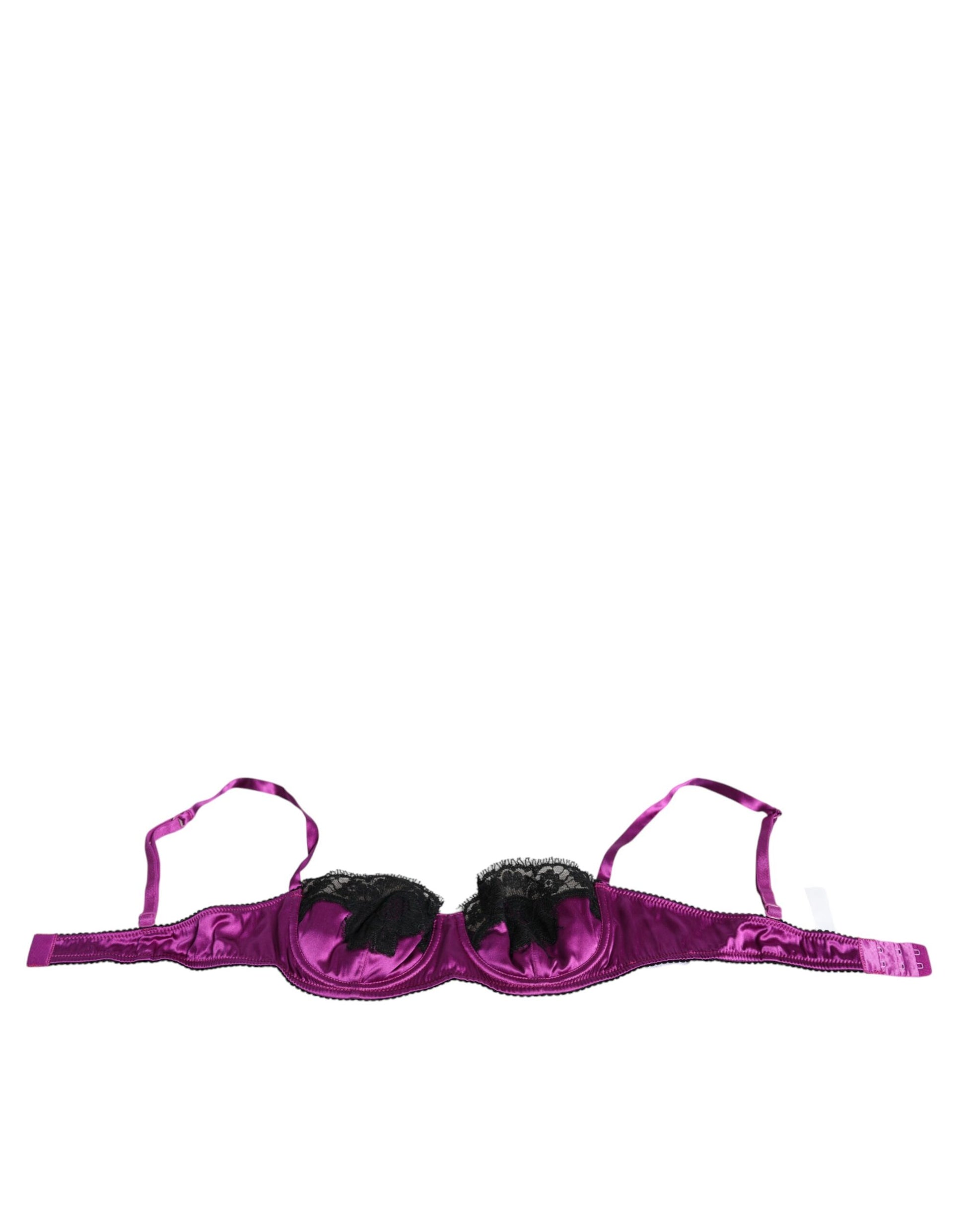 Soutien-gorge balconnet à armatures en soie violette Dolce &amp; Gabbana