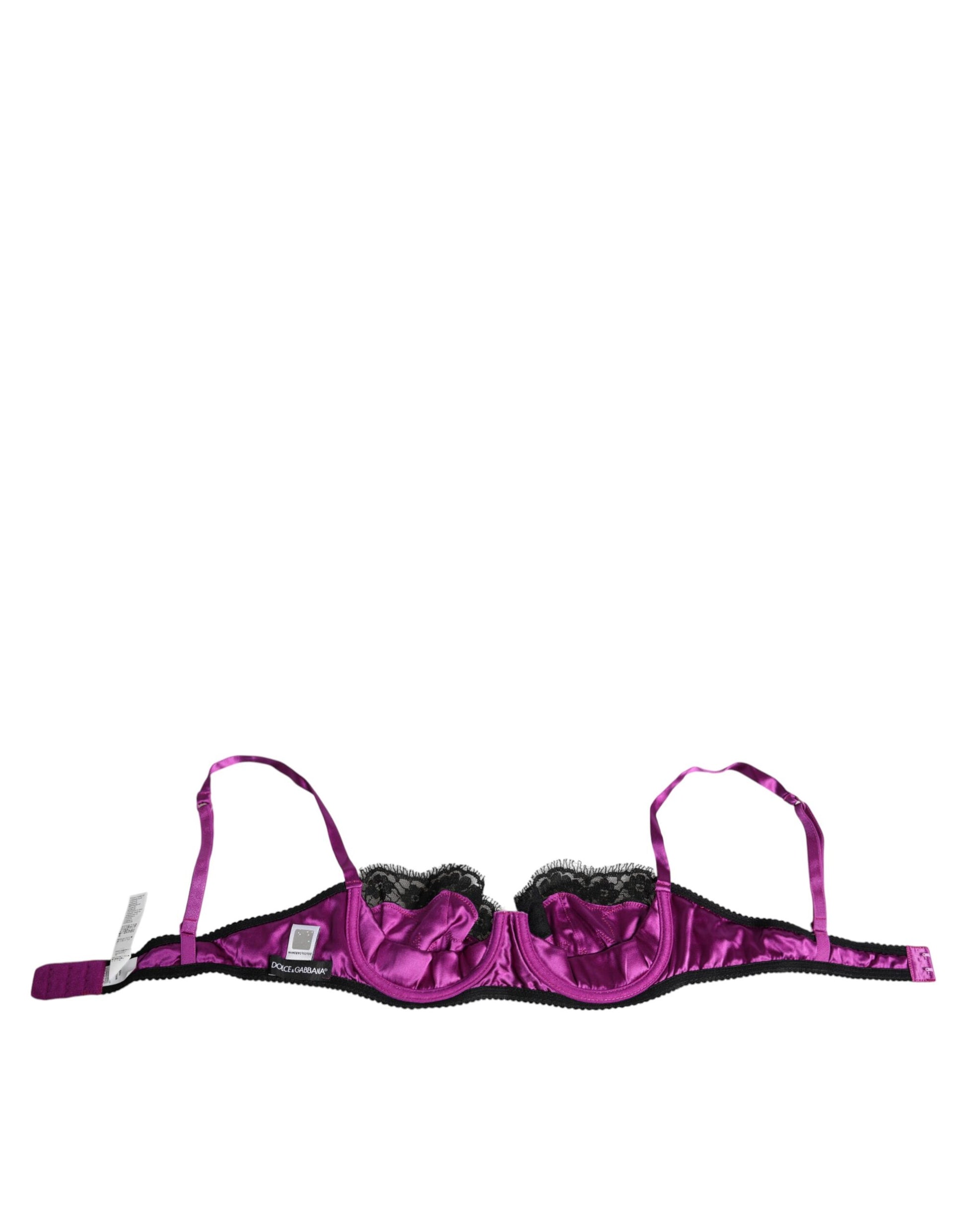 Soutien-gorge balconnet à armatures en soie violette Dolce &amp; Gabbana
