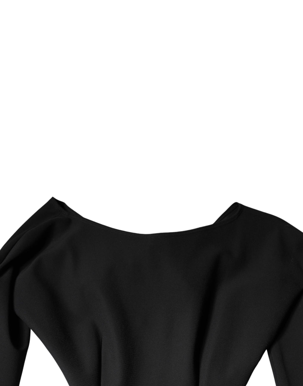 Robe courte trapèze à manches longues en viscose noire Dolce &amp; Gabbana