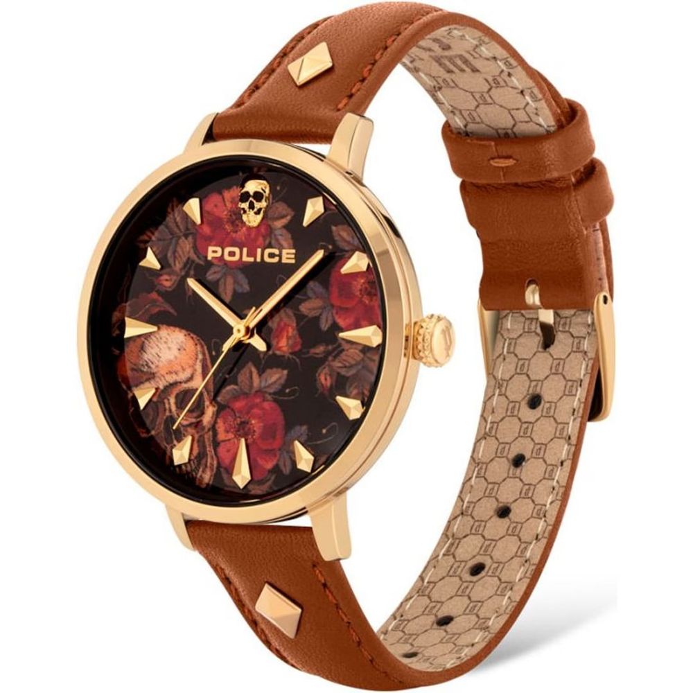 Montre Police en cuir marron