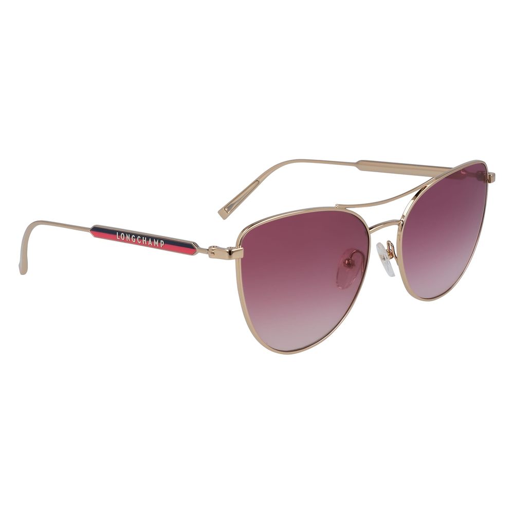 Lunettes de soleil Longchamp en métal or rose