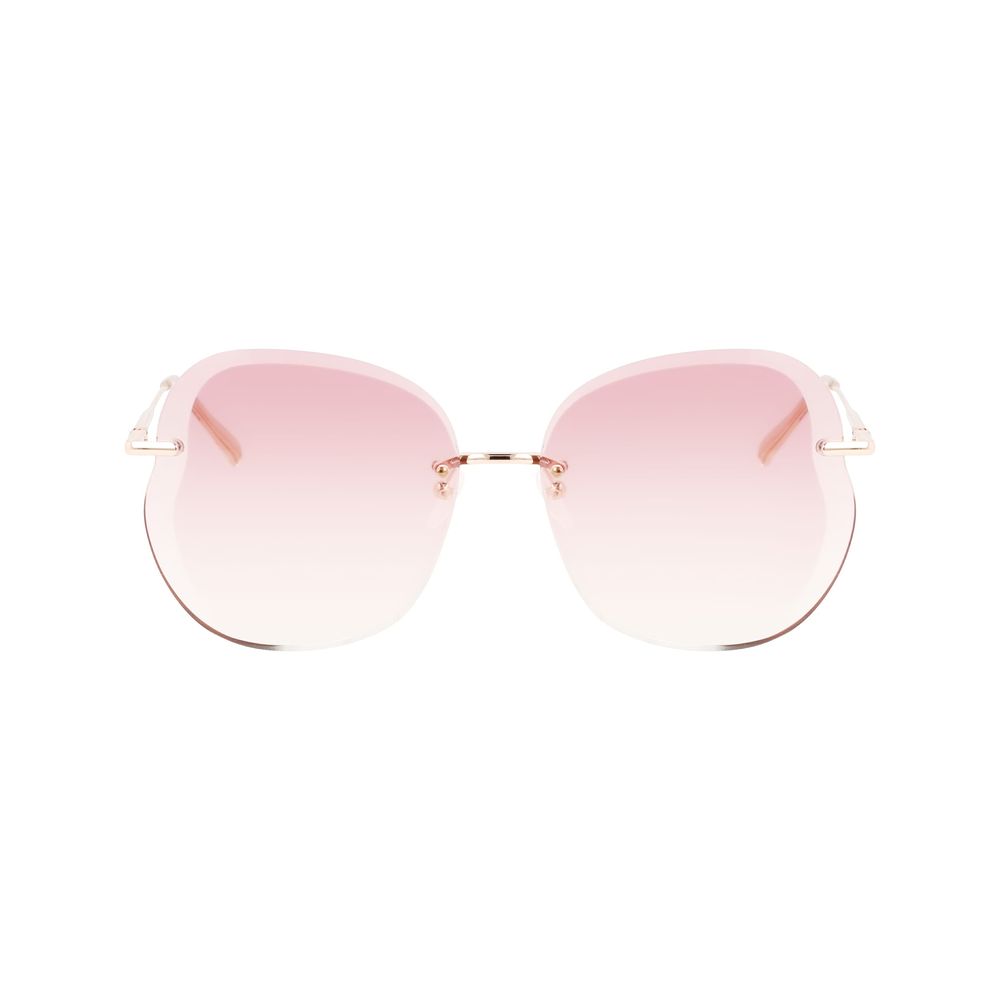 Lunettes de soleil Longchamp en métal or rose
