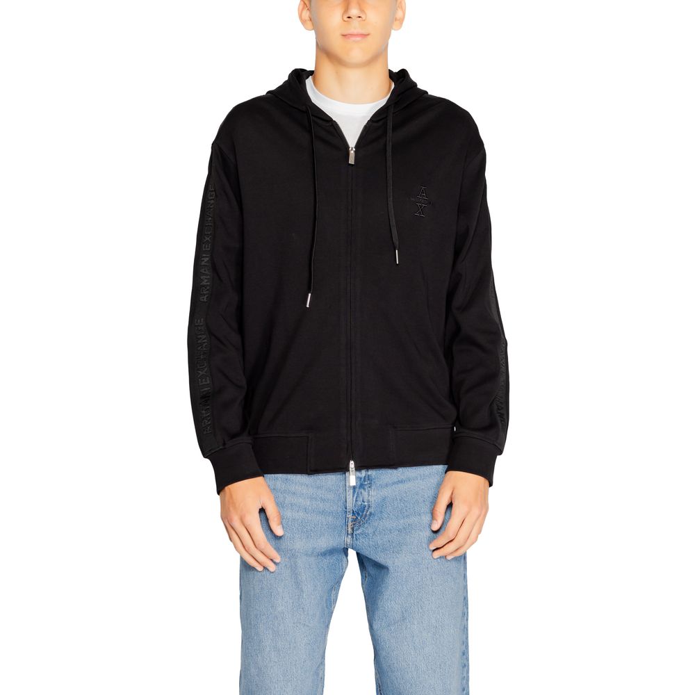 Sweat à capuche en coton noir Armani Exchange
