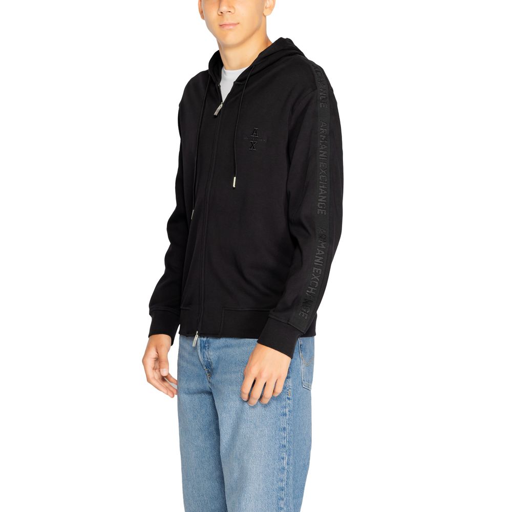 Sweat à capuche en coton noir Armani Exchange