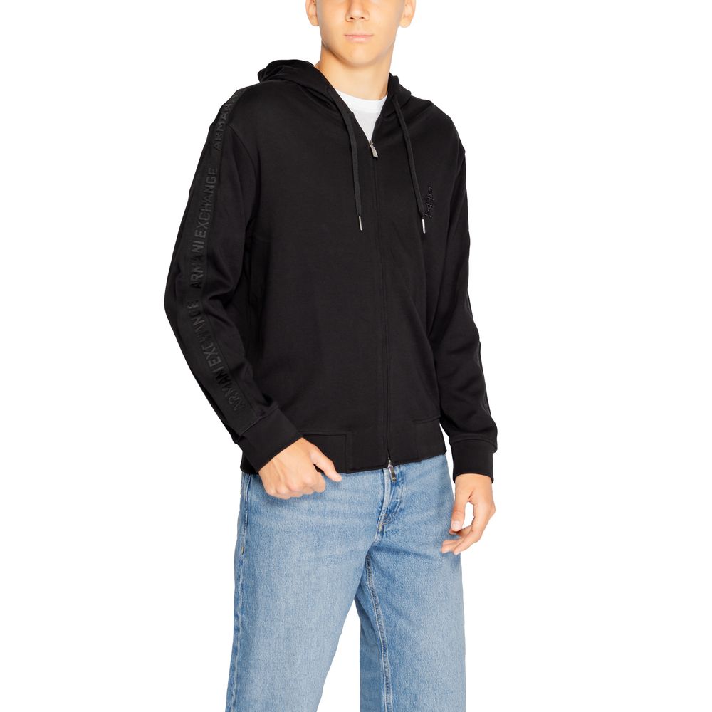 Sweat à capuche en coton noir Armani Exchange