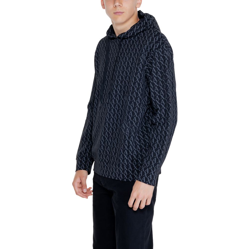 Sweat à capuche en coton noir Armani Exchange
