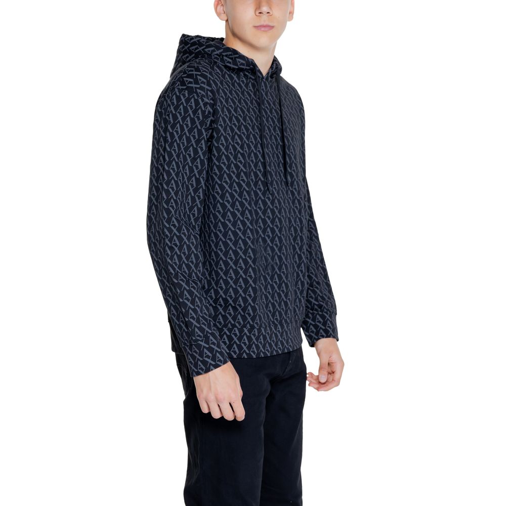 Sweat à capuche en coton noir Armani Exchange