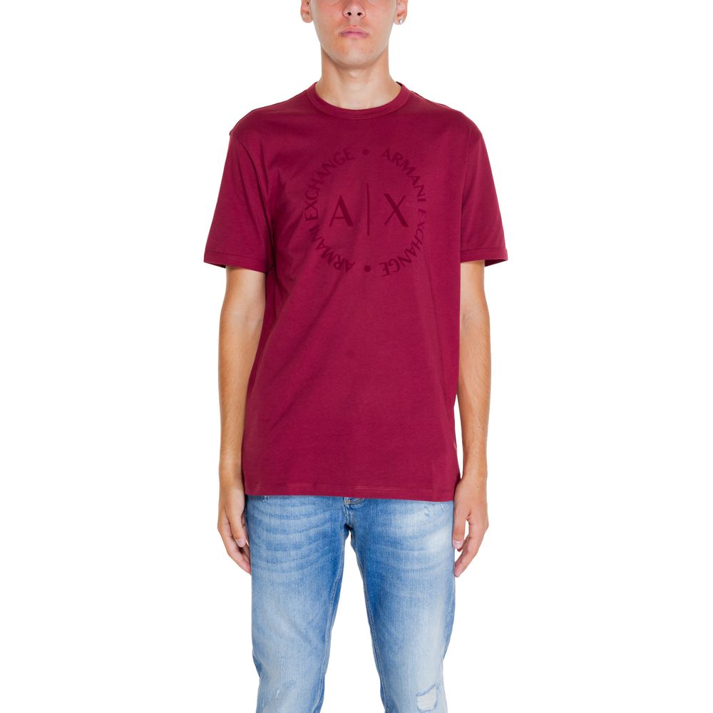 T-shirt en coton bordeaux Armani Exchange