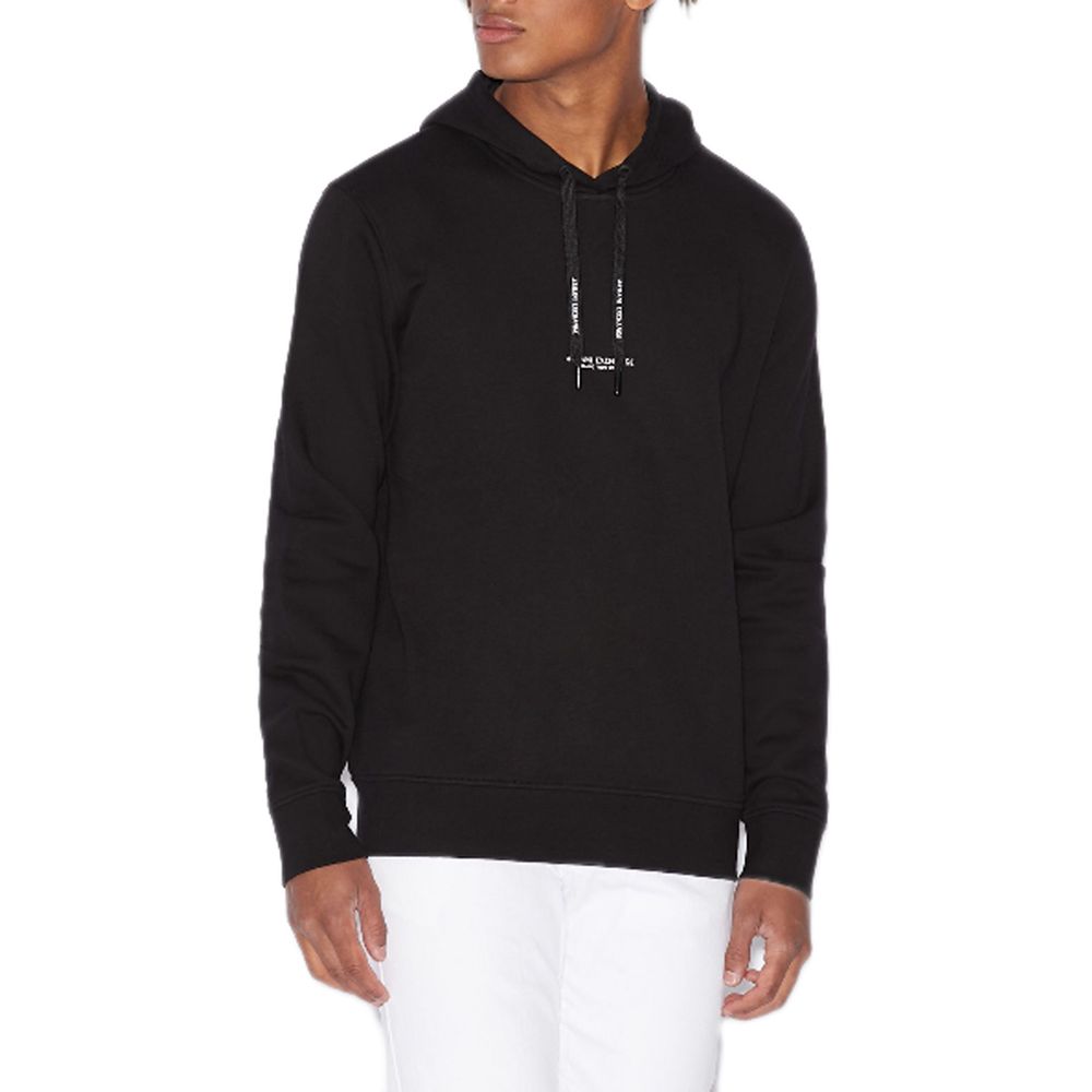 Sweat à capuche en coton noir Armani Exchange