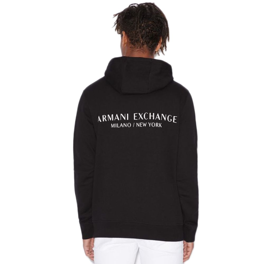 Sweat à capuche en coton noir Armani Exchange