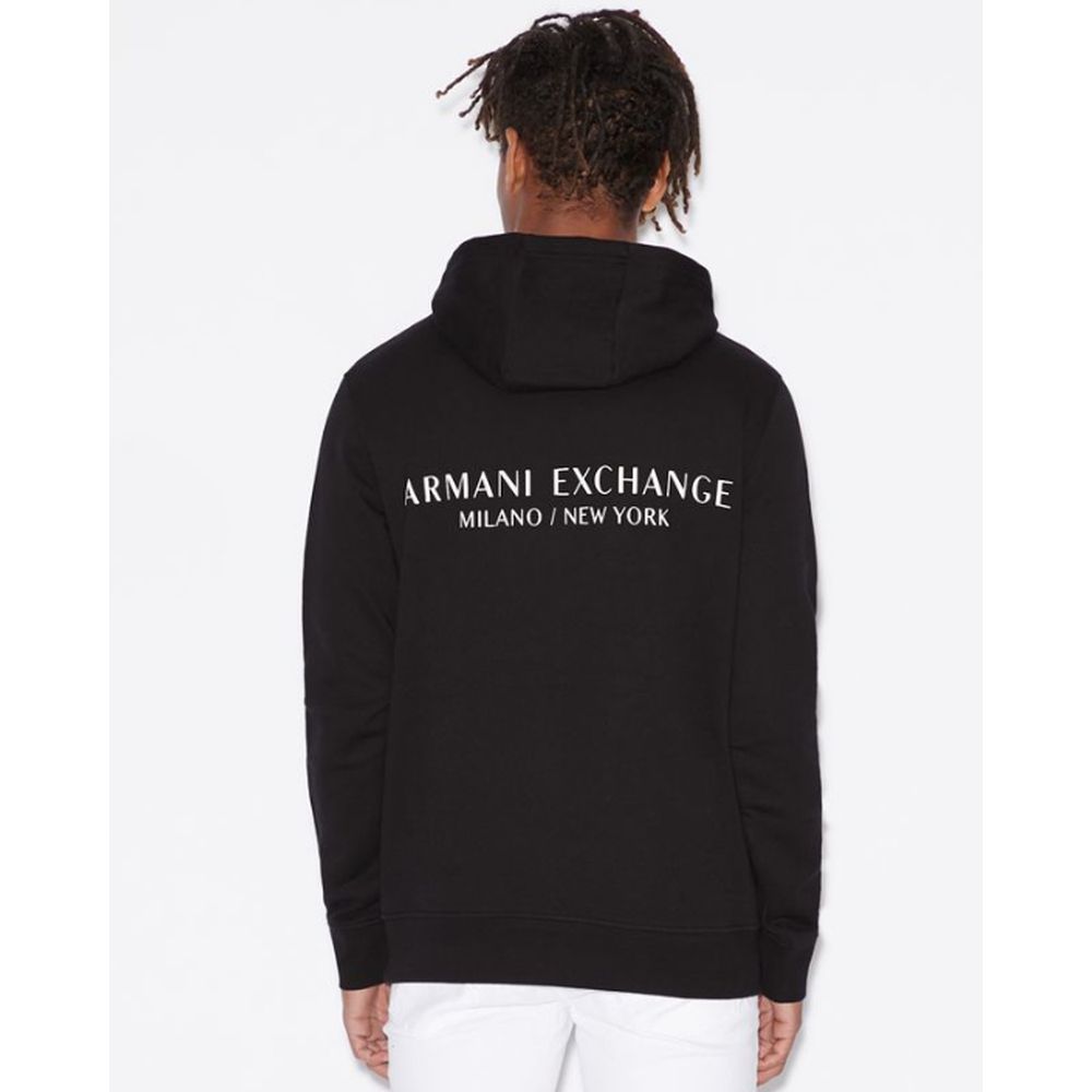 Sweat à capuche en coton noir Armani Exchange