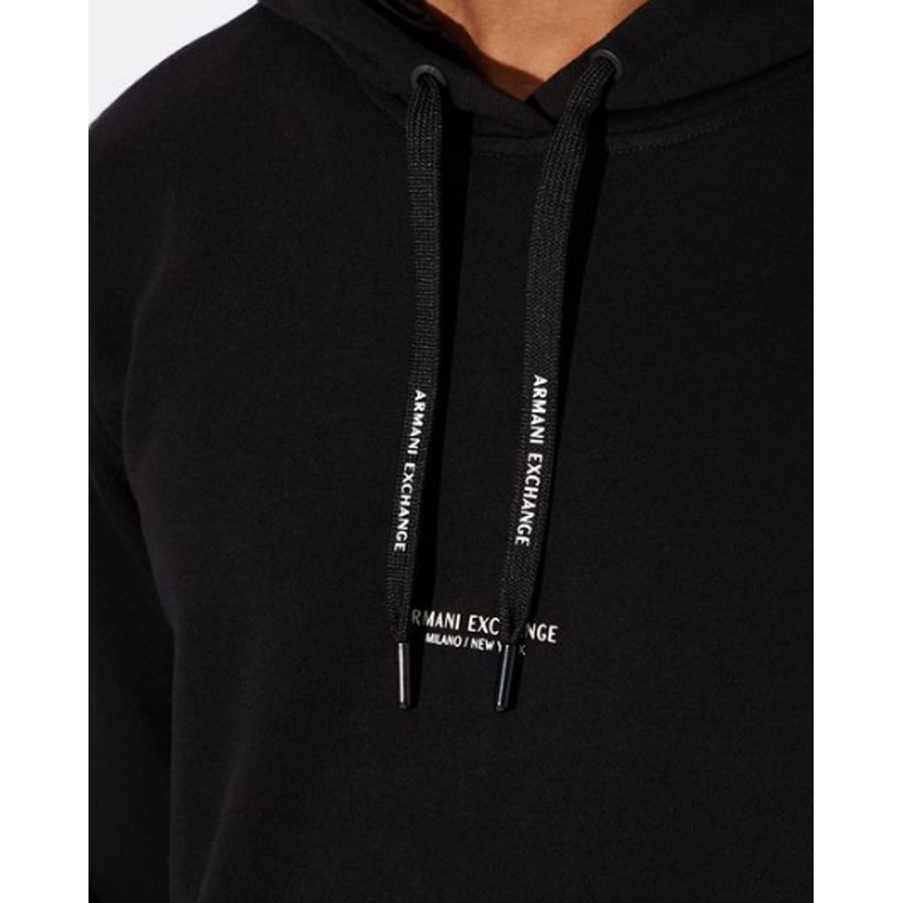Sweat à capuche en coton noir Armani Exchange