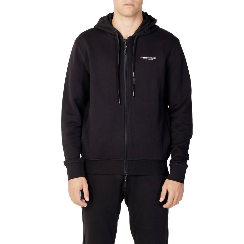 Sweat à capuche en coton noir Armani Exchange