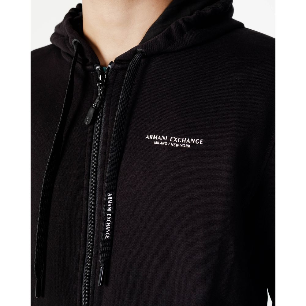 Sweat à capuche en coton noir Armani Exchange