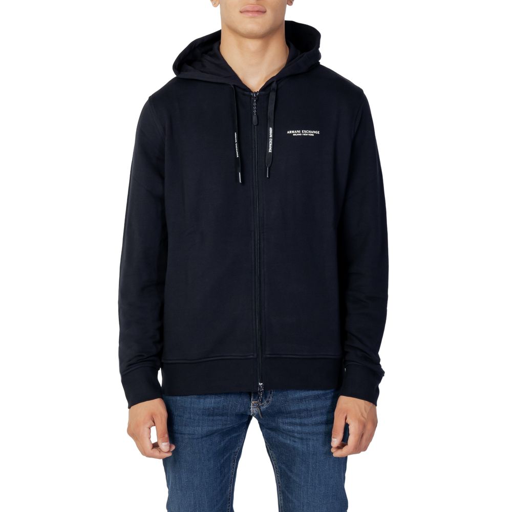 Sweat à capuche en coton bleu Armani Exchange