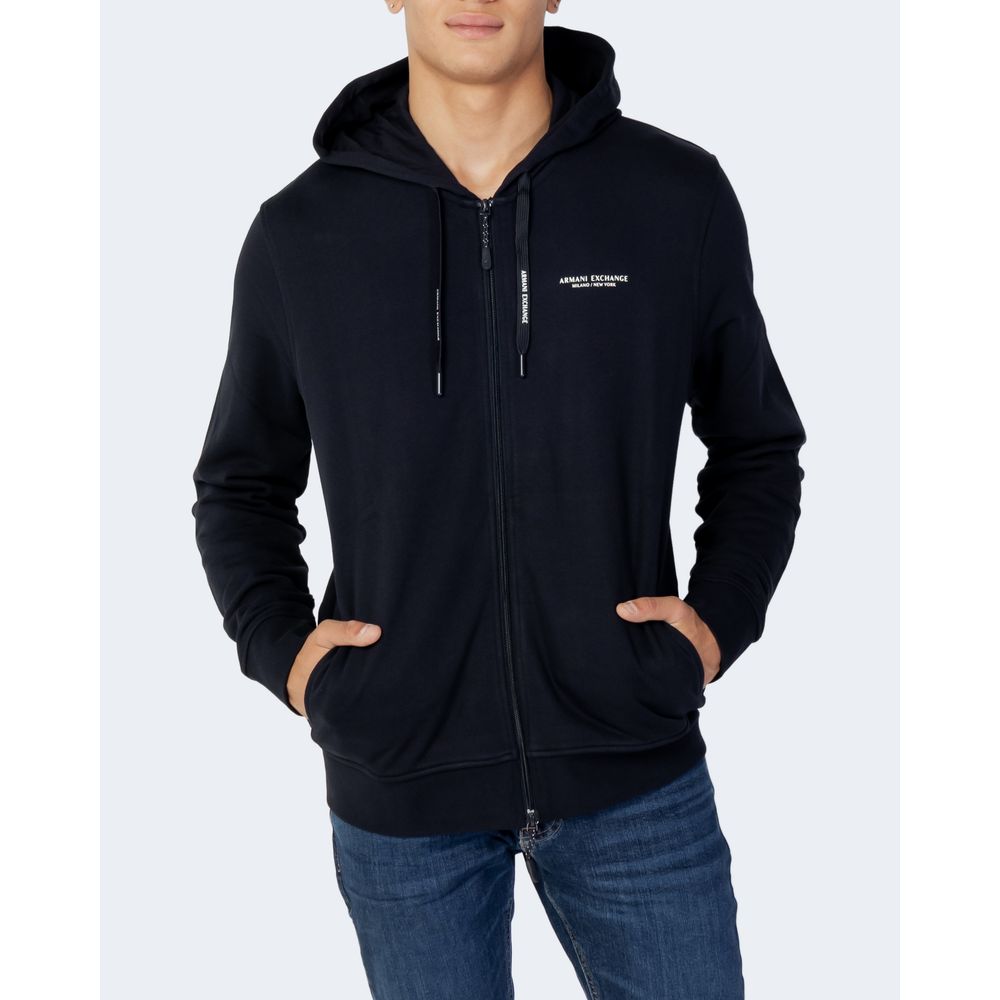 Sweat à capuche en coton bleu Armani Exchange
