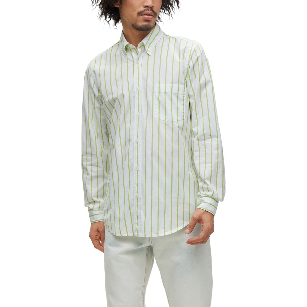 Chemise en coton vert Hugo Boss