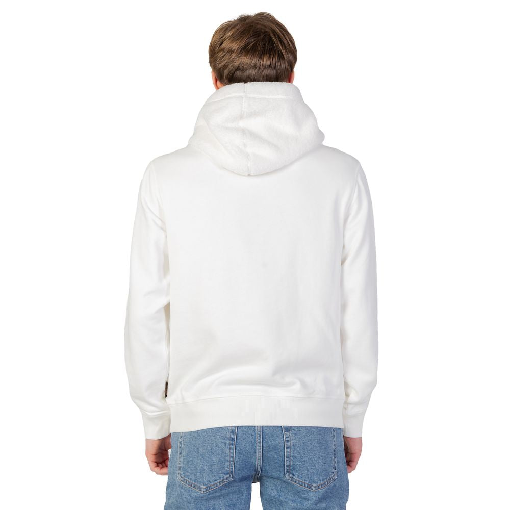 Sweat à capuche en coton crème Hugo Boss