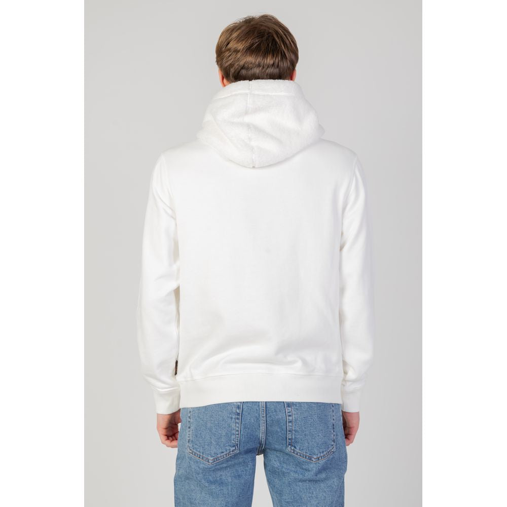 Sweat à capuche en coton crème Hugo Boss