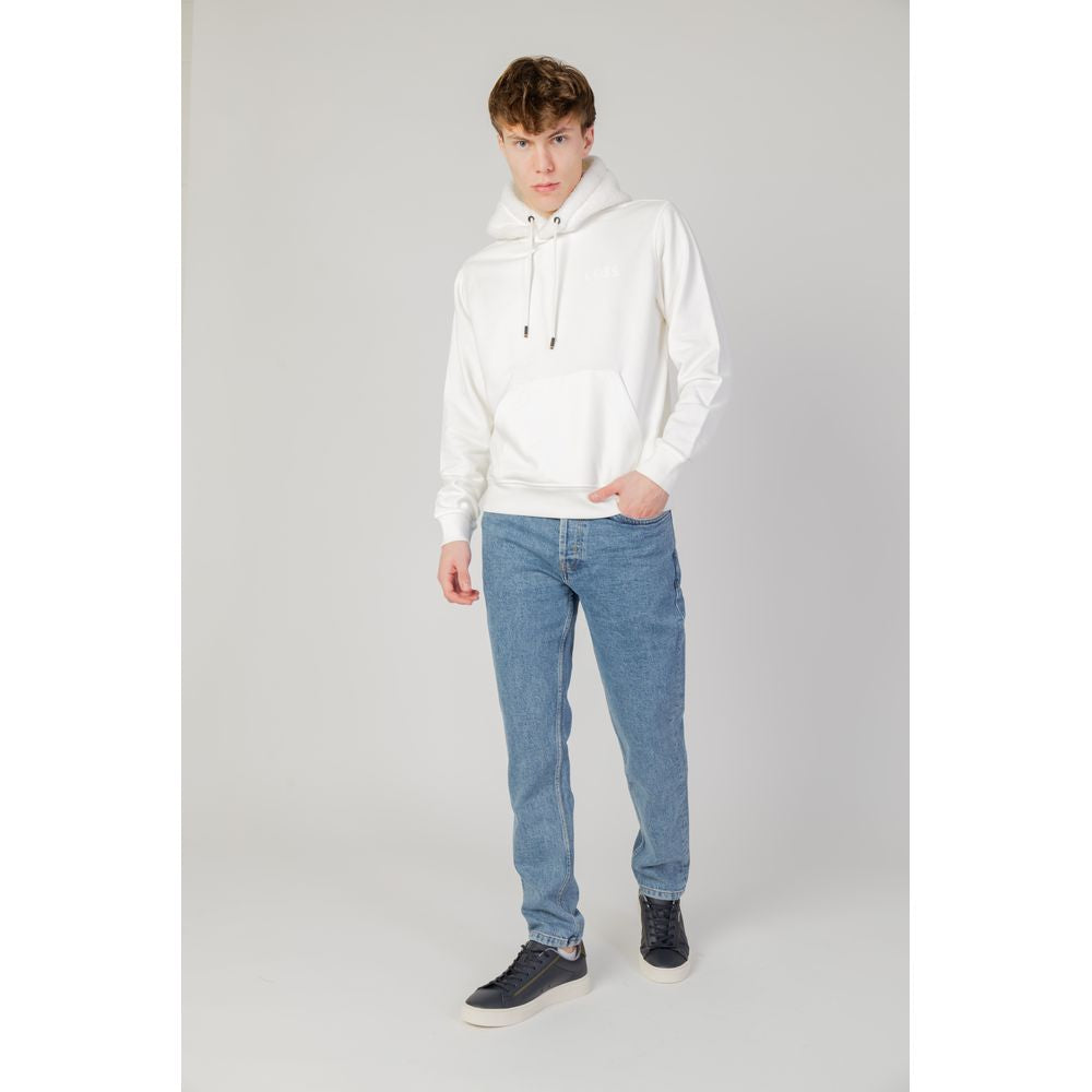 Sweat à capuche en coton crème Hugo Boss