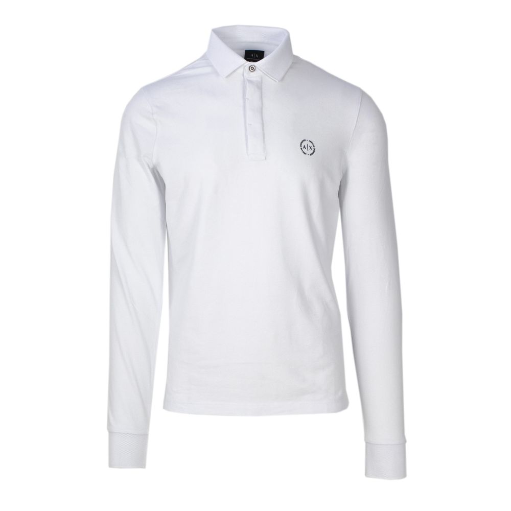 Chemise à manches longues en coton blanc Armani Exchange