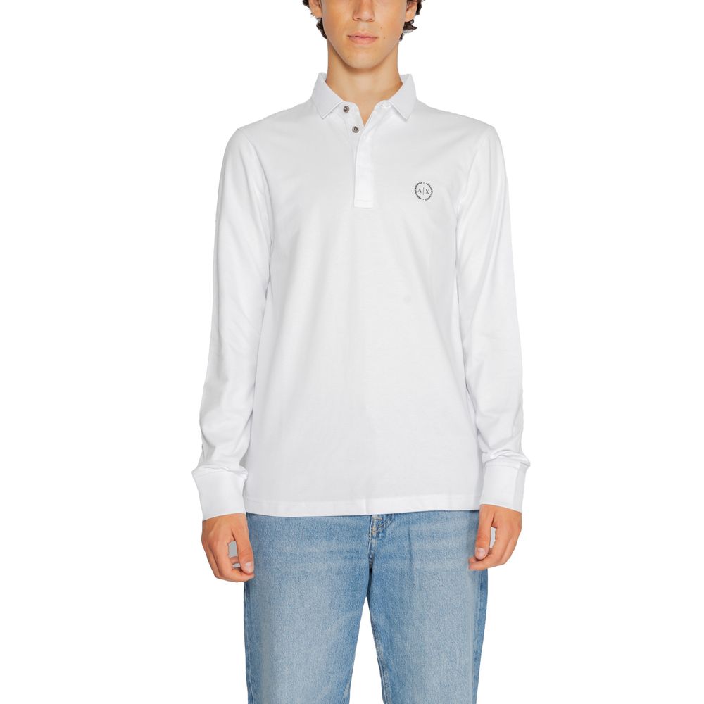 Chemise à manches longues en coton blanc Armani Exchange