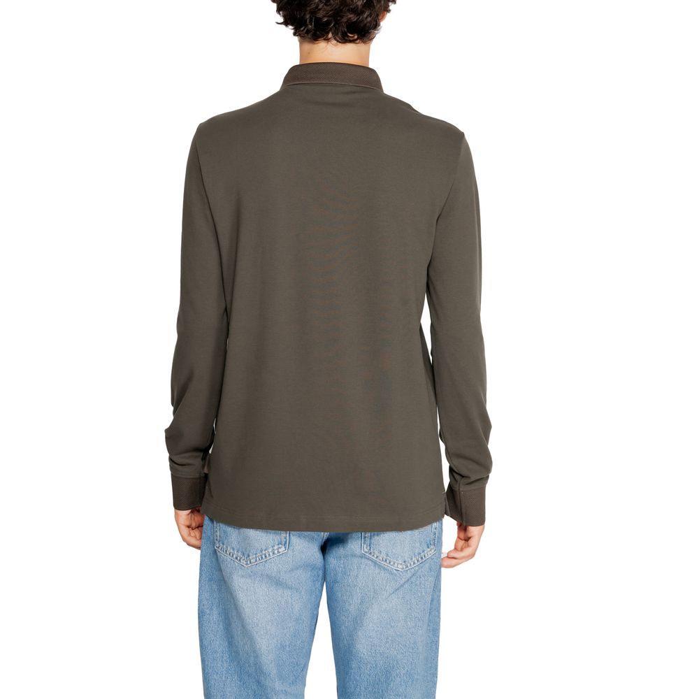 Chemise à manches longues en coton vert Armani Exchange