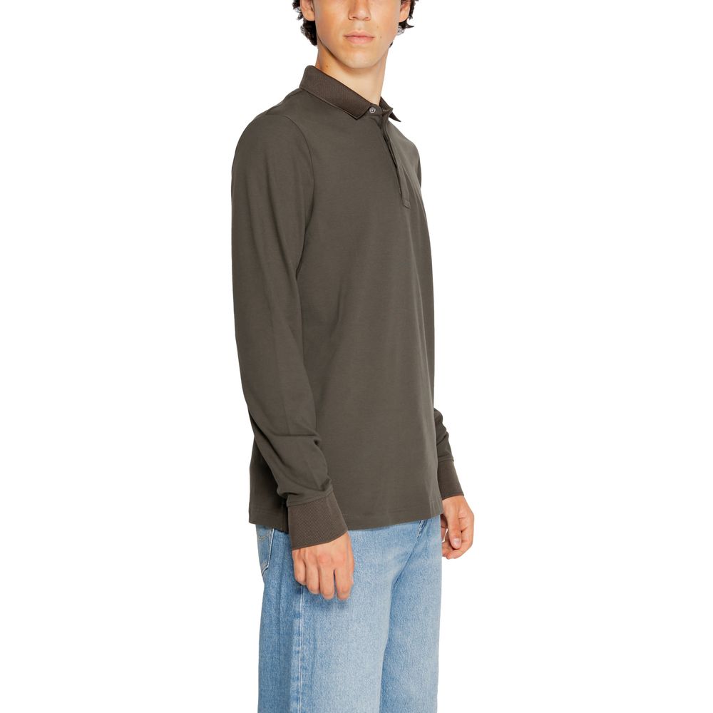 Chemise à manches longues en coton vert Armani Exchange