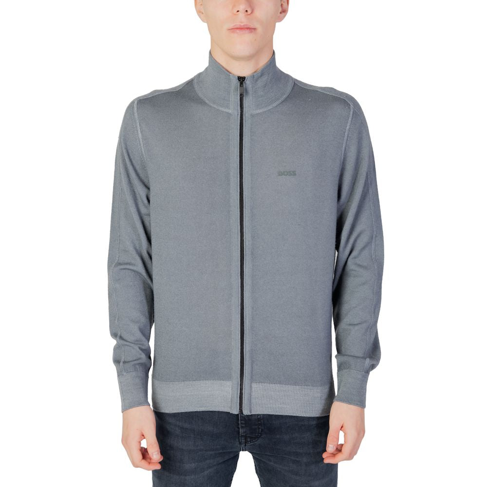 Cardigan en laine gris Hugo Boss