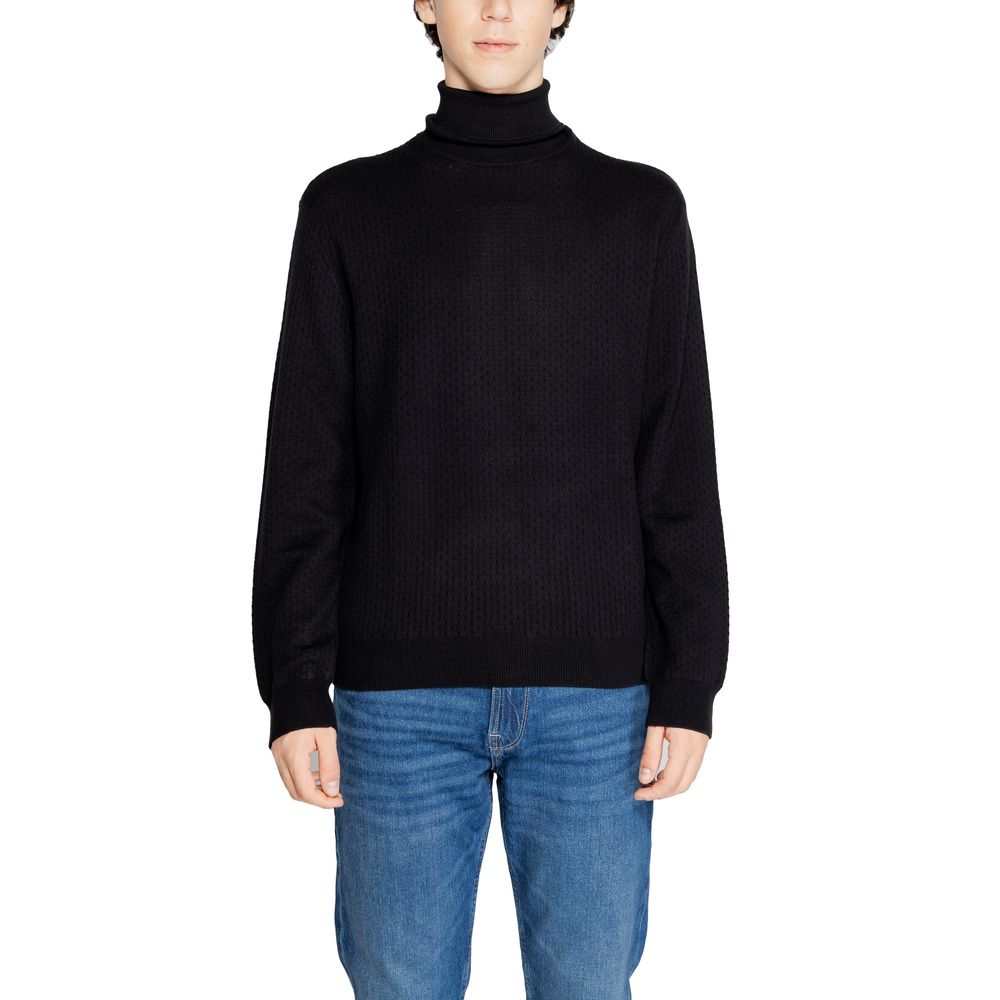 Col roulé en coton noir Armani Exchange