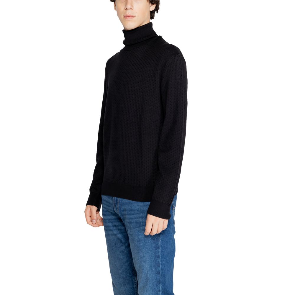 Col roulé en coton noir Armani Exchange