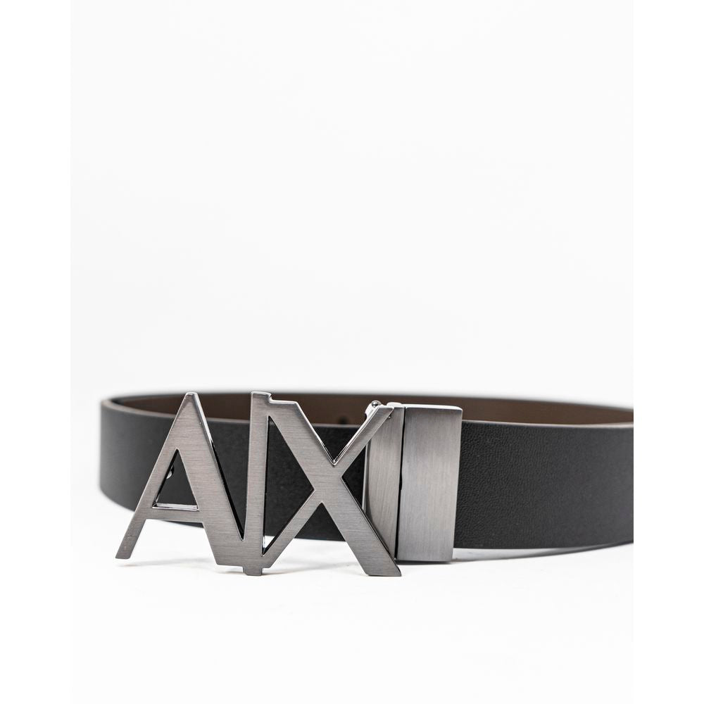Ceinture en cuir noir Armani Exchange