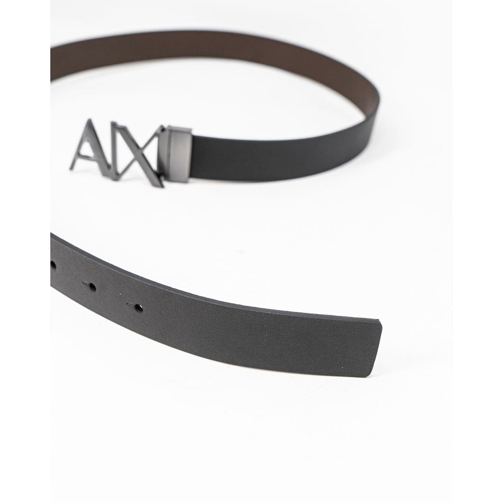 Ceinture en cuir noir Armani Exchange