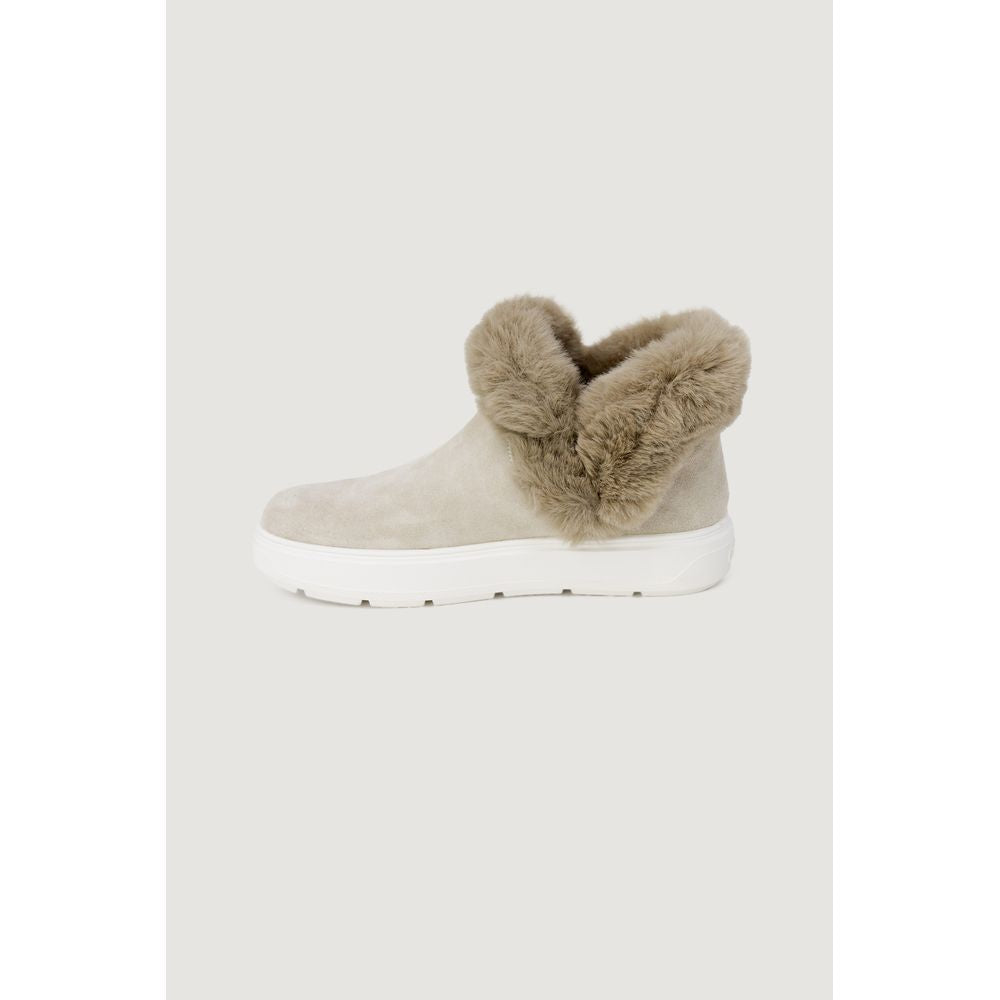 Baskets en cuir beige Love Moschino