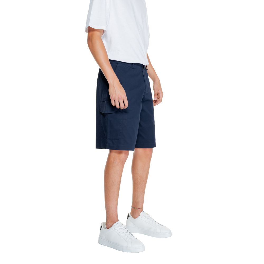 Armani Exchange Blue Cotton Bermuda Shorts