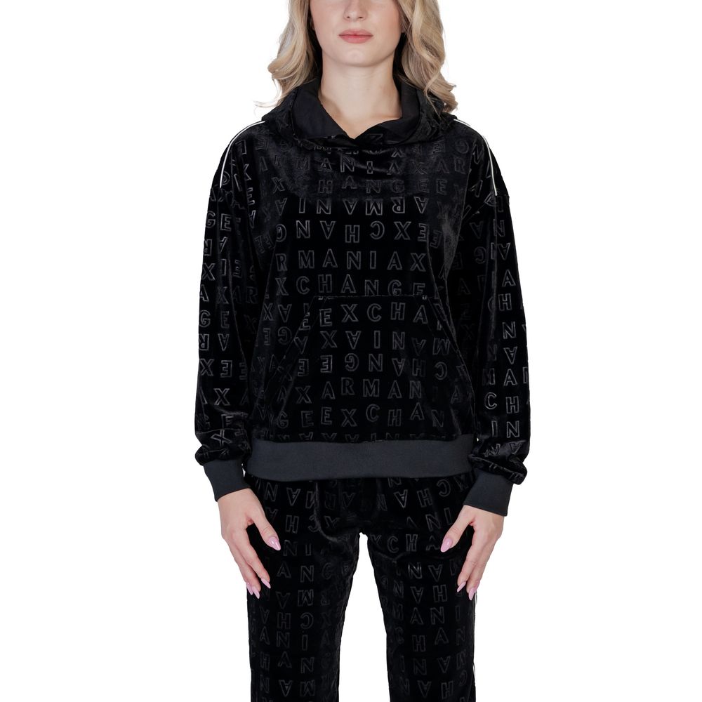 Sweat à capuche en polyester noir Armani Exchange