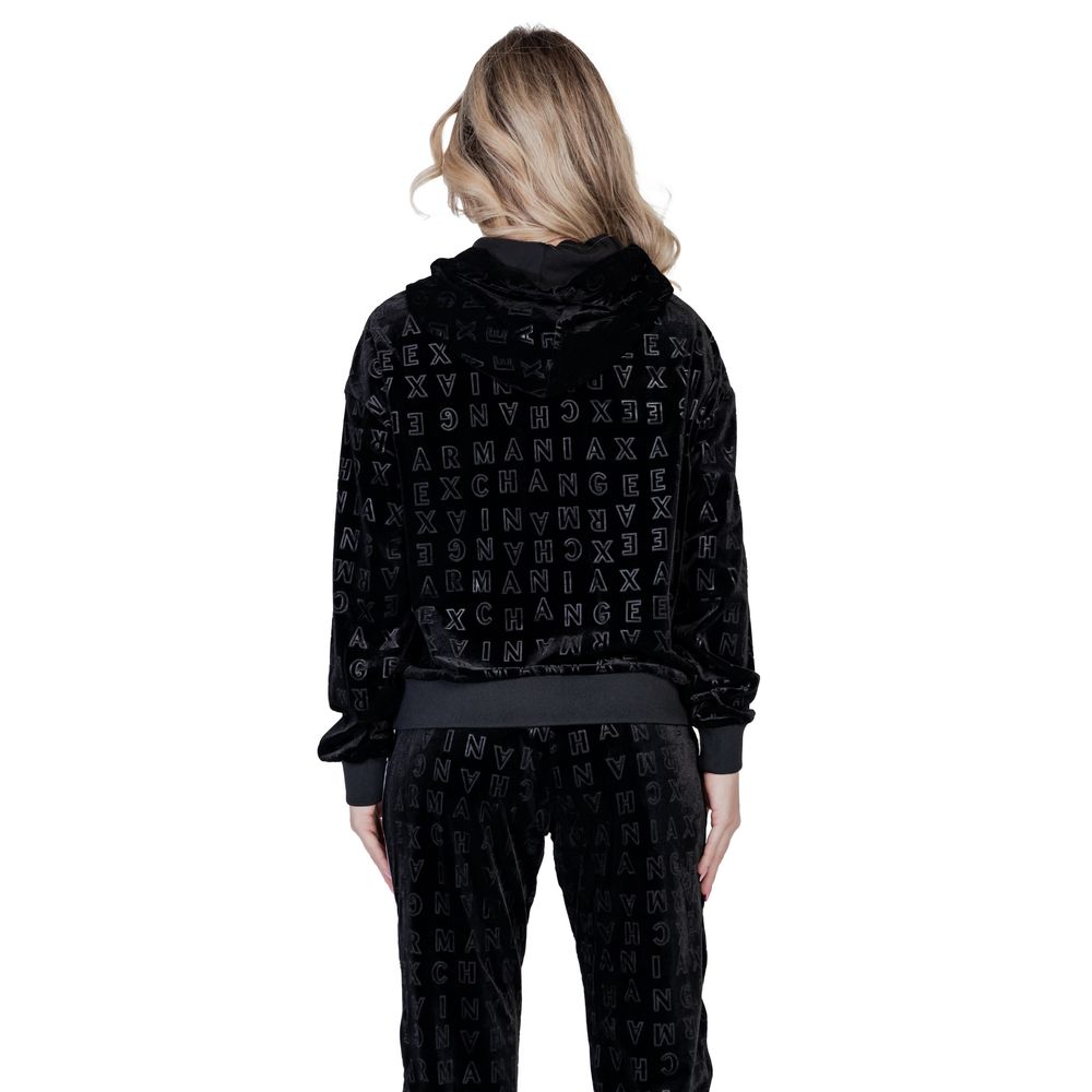 Sweat à capuche en polyester noir Armani Exchange