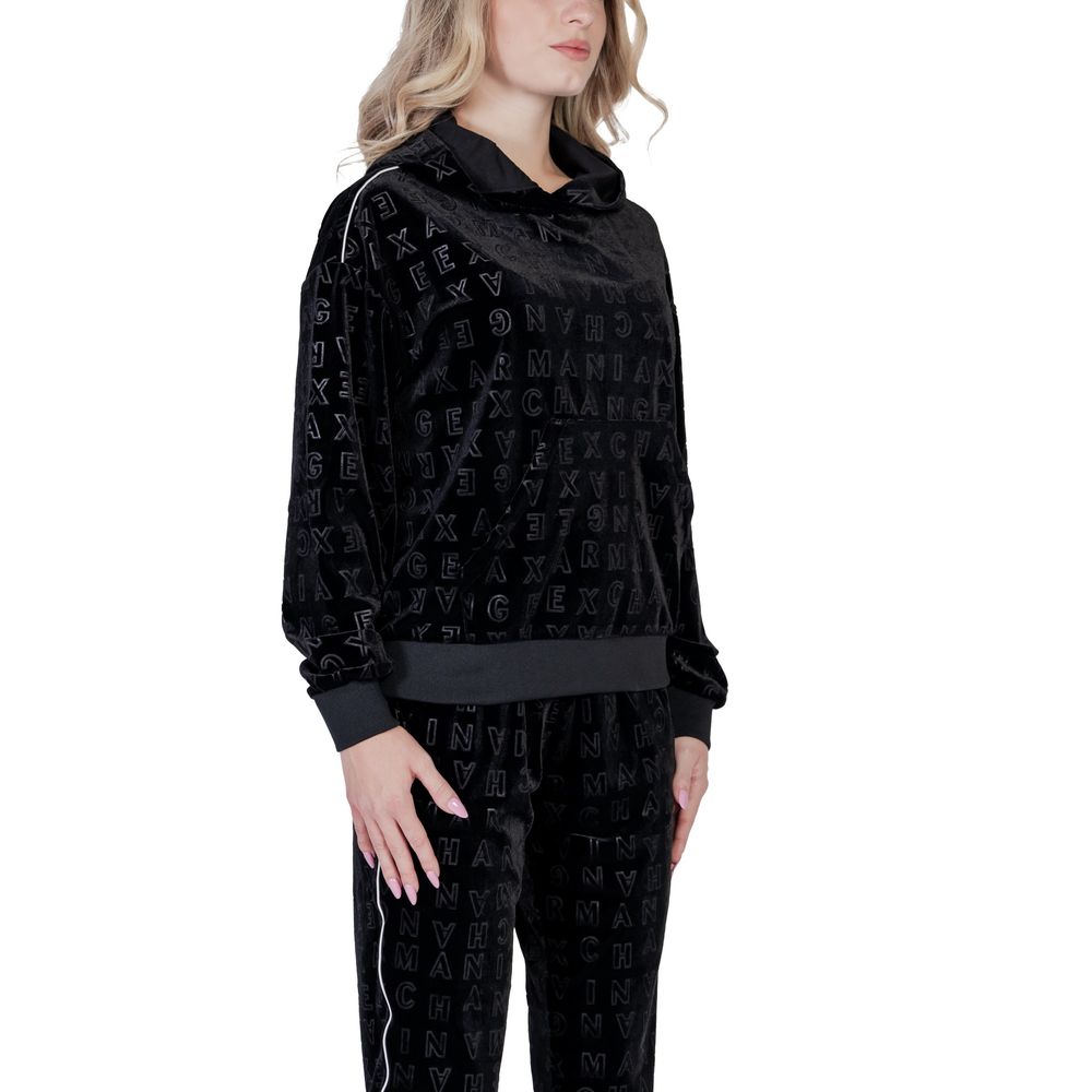 Sweat à capuche en polyester noir Armani Exchange