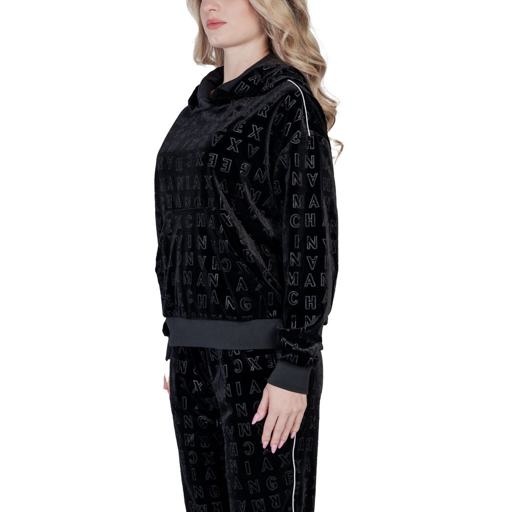 Sweat à capuche en polyester noir Armani Exchange