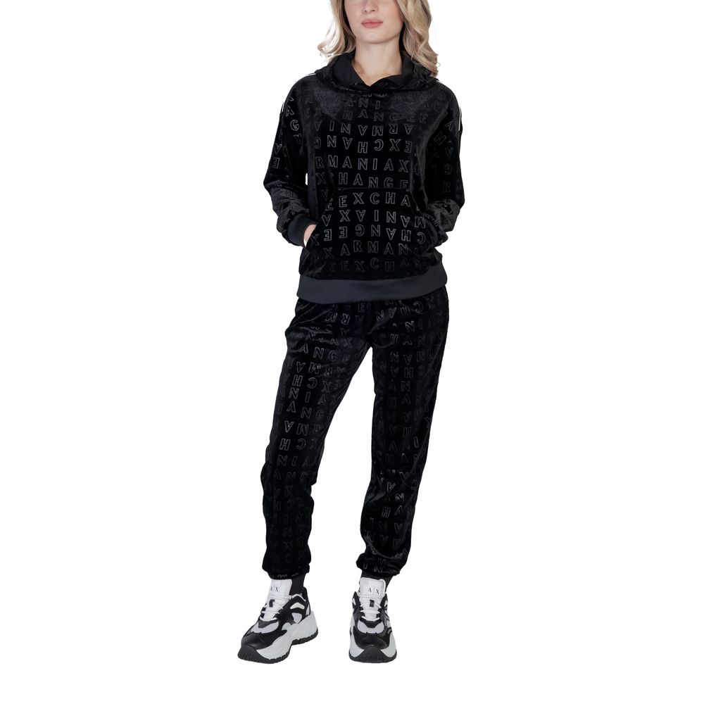 Sweat à capuche en polyester noir Armani Exchange