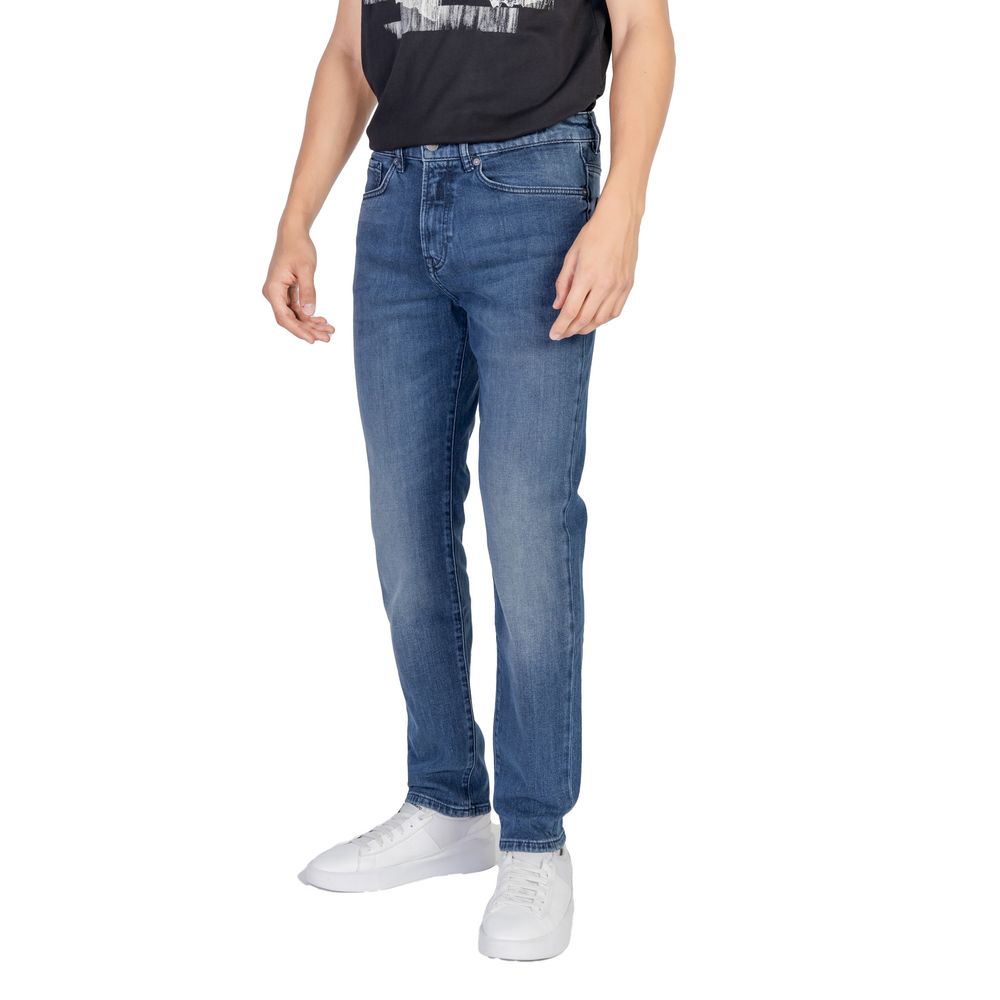 Jean coupe décontractée en coton bleu Hugo Boss