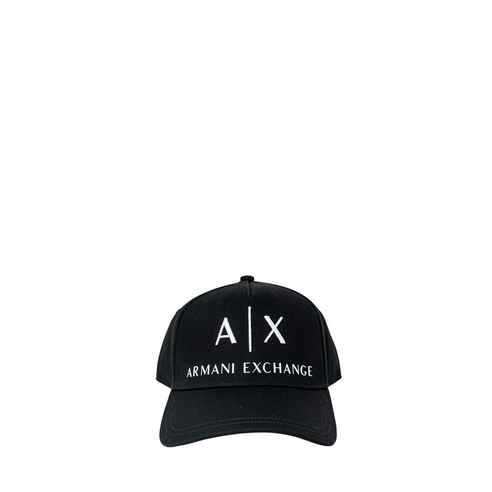 Casquette de baseball en coton noir Armani Exchange
