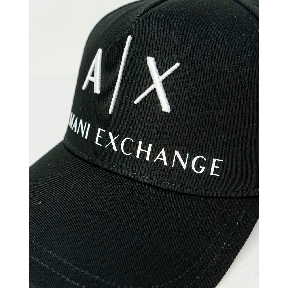 Casquette de baseball en coton noir Armani Exchange