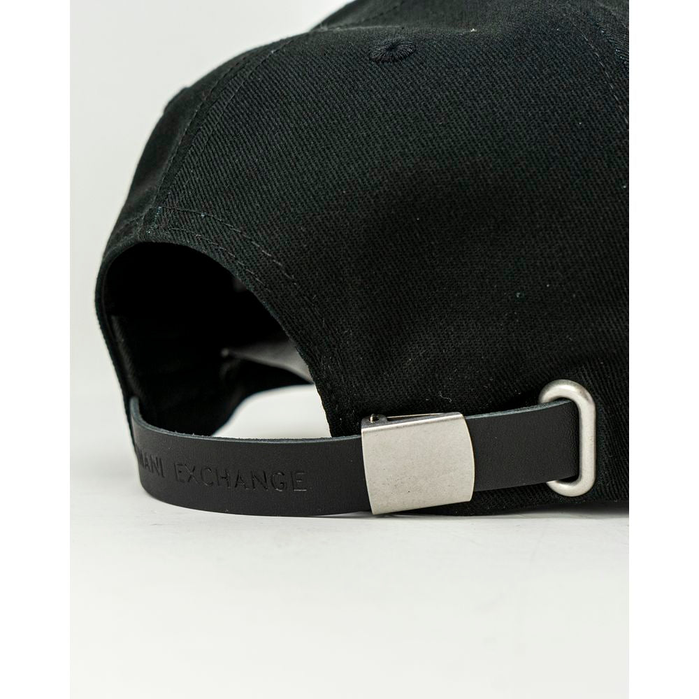 Casquette de baseball en coton noir Armani Exchange
