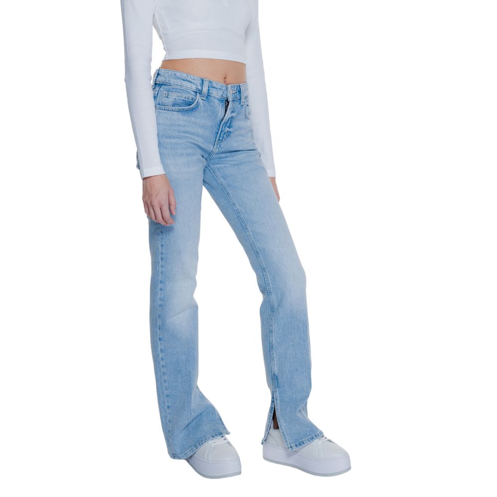 Jean mom en coton bleu clair Guess