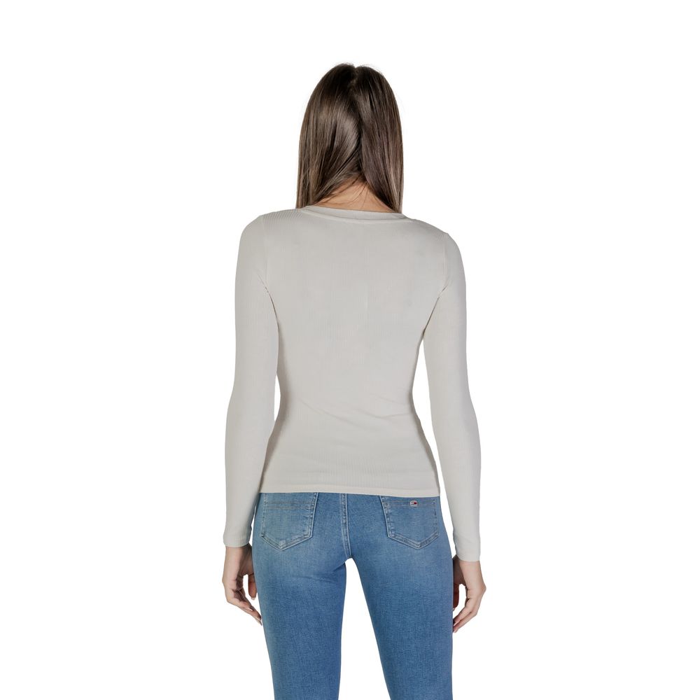 Chemise à manches longues en viscose crème Guess