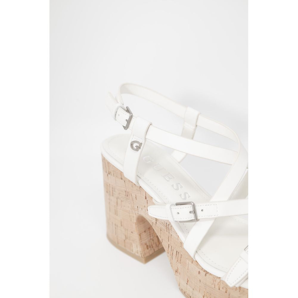 Talons hauts en cuir beige Guess