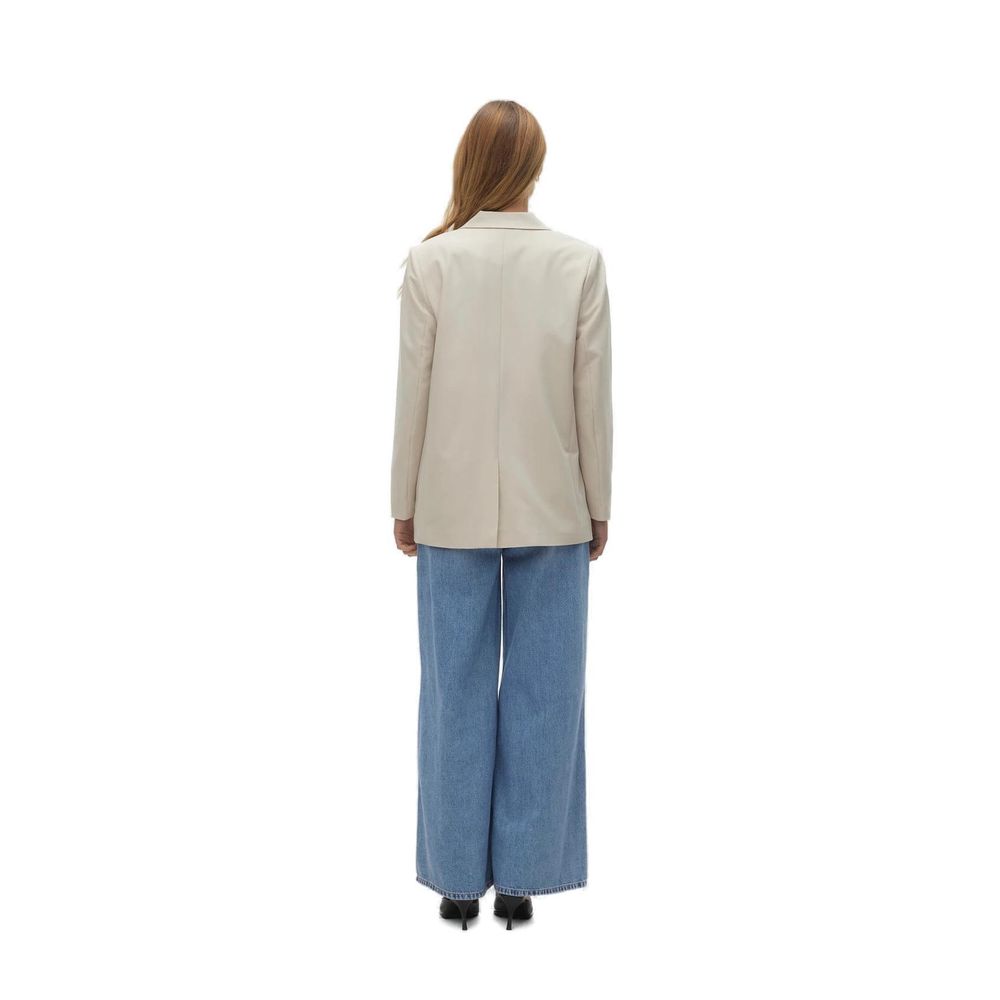 Blazer beige en polyester Vero Moda