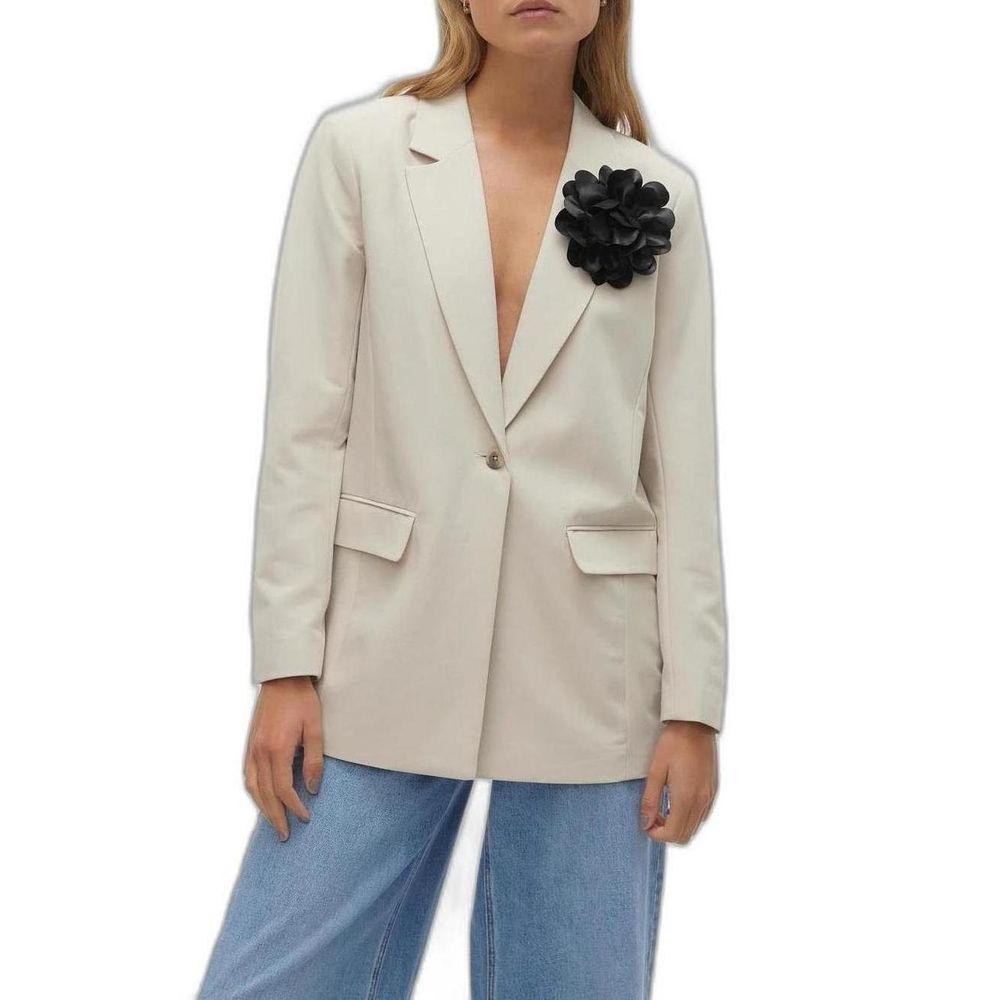 Blazer beige en polyester Vero Moda
