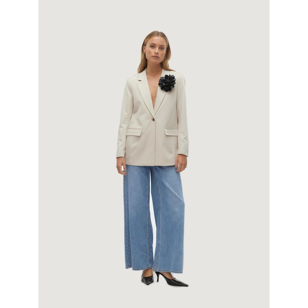 Blazer beige en polyester Vero Moda